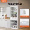 VEVOR 72" Tall Storage Cabinet with Doors, Drawer, 3 Adjustable Shelves, Utility Pantry for Kitchen, Living Room, Dining, Laundry, Pearl White