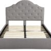 Merax Queen Platform Bed Frame with Headboard, Upholstered Wood Bed Frame, No Box Spring Needed,