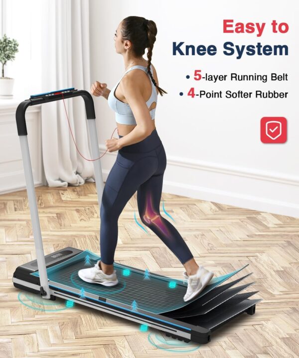 REDLIRO Under Desk Treadmill 2 in 1 Walking Pad, Portable, Folding, Electric, Motorized, Walking and Jogging Machine with Remote Control for Home and Office Workout