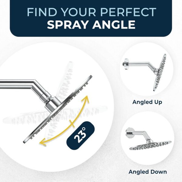 HammerHead Showers® ALL METAL 8 Inch Rainfall Shower Head – CHROME - Shower Head Rainfall - 2.5 GPM High Flow Shower Head Optimized for Pressure – Large Round Rain Shower Heads