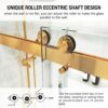 Frameless Shower Door, 56"-61" W x 76" H, Width Adjustable, SGCC Certified 3/8" (10 mm) Clear Tempered Glass, Double Sliding Shower Door, Stainless Steel Brushed Gold Finish DS01