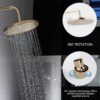 Brushed Gold Shower Faucet Set, Wall Mount Rain Shower System 10 Inches, and Handheld Shower Head Combination, Included Rough-in Valve and Trim Kit
