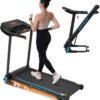 Merax Treadmills for Home, 3.0 HP Hydraulic Folding Treadmill with Incline, Treadmill 10 MPH for Running Walking with 350LBS Weight Capacity, Small Space Running Machine with Charge Station