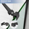 Shower Door Support Bar, 15.74 Inch (400mm) Long Stainleess Steel Rod to Fix Glass Door to Wall, for 1/4"(6mm), 5/16"(8mm), 3/8"(10mm) Frameless Glass Panel, Matte Black