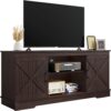 YITAHOME TV Stands for TV up to 65 Inch, Farmhouse Entertainment Center with Double Barn Doors & Storage Cabinets, Rustic TV Cabinet Media Console Table for Living Room, 59 Inches, Espresso