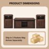 Farmhouse Furniture Set of 3, Includes 48" Lift Top Coffee Table with Sliding Groove Barn Door and Double Storage, Two Open 20" Nightstands with Charging Stations& Adjustable Shlef. Brown