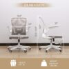 Monhey Desk Computer Chairs - Ergonomic with Lumbar Support & Flip-up Arms Home Office Height Adjustable High Back Rockable Swivel 360° Warm Taupe Mesh Study Chair