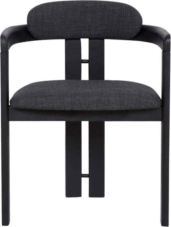 Armen Living Jazmin Fabric Modern Dining Chairs, Charcoal, Set of 2