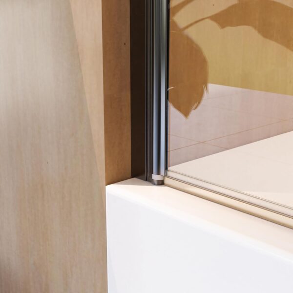 Shower Door 31" W x 55" H, Frameless Hinged Bathtub Shower Door, Bathtub Shower Screen Door, 1/4" (6mm) Tempered Glass Panel with Stainless Steel Handles (Matte Black)