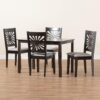 Baxton Studio Olympia Dining Set, 5-Piece, Grey/Espresso Brown