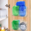 2 Pack Adhesive Cabinet Door Organizer Storage Caddy, Clear Lid Organizer Inside Cabinet Wall Mounted Pantry Door Caddy for Food Container Lid Kitchen Under Sink Basket (Clear)