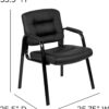 Flash Furniture Darwin Flash Fundamentals LeatherSoft Executive Reception Chair, Modern Tufted Lounge Chair for Living Room or Office, Black