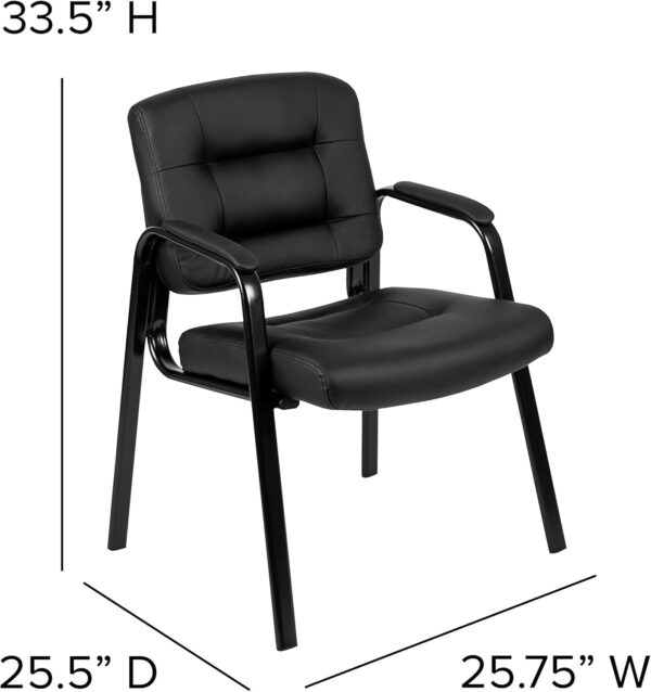 Flash Furniture Darwin Flash Fundamentals LeatherSoft Executive Reception Chair, Modern Tufted Lounge Chair for Living Room or Office, Black