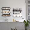 SWOMMOLY Adjustable Wall Mount Spice Rack Organizer, 12-Tier Dual-use (Multi-use) Hanging Spice Shelf Storage for Kitchen Pantry Cabinet Door, Seasoning Holder Organizer, Black