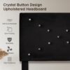 Modern Black Queen Size Platform Bed Frame with Headboard - Upholstered Button-Tufted Design, No Box Spring Needed, Easy Assembly