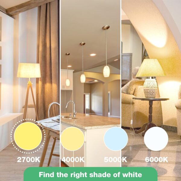 A19 LED Light Bulbs, 60 Watt Equivalent LED Bulbs, Soft White 2700K, 800 Lumens, E26 Standard Base, Non-Dimmable, 8.5W Warm White LED Bulbs for Bedroom Living Room, 3 Pack