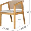 Merax Acacia Wood Outdoor Dining Set for 5, All Weather Patio Table and 4 Chairs with Rattan Wicker for Garden, Backyard, Poolside, Balcony, Light Teak