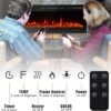 CharaVector 70 inch 750W/1500W Electric Fireplace Inserts with Remote Control in Wall Mounted, Energy Saving LED Insert Fireplace Heater Indoor Glass View with Remote Control & Touch Screen, Black