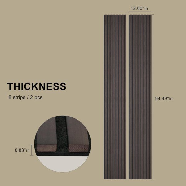 Acoustic Wood Wall Panels, 94.49” x 12.6” Soundproof Wall Panels, Wood Slat Wall Panels for Wall Decor (Smoking Walnut)