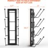 8 Layers of Adjustable Pot Lid Organizer Rack for Cabinet Door/Wall，2Pack Lid Organizer Pots and Pans Holder for Kitchen Storage with No Drilling Adhesive (Black)
