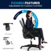 Flash Furniture Porter High Back Black Mesh Ergonomic Swivel Office Chair with Black Frame and Flip-up Arms