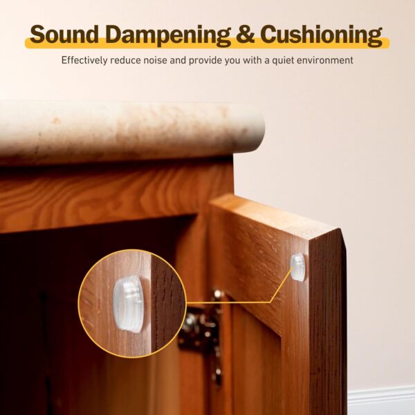 Silicone 160 Pcs Cabinet Door Bumpers Round, 1/2" Diameter Self Adhesive Clear Cupboard Door Drawer Bumpers for Kitchen Cabinets Cutting Boards Picture Frames