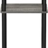 Furinno Just 3-Tier Turn-N-Tube End Table / Side Table / Night Stand / Bedside Table with Plastic Poles, 1-Pack, French Oak Grey/Black