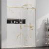 Shower Doors,56-60" W x 76" H Frameless Sliding Shower Door,5/16"(8mm) Clear SGCC Tempered Glass with Double-Sided Nano Coating,Bypass Shower Doors for Walk in Shower,Stainless Steel Hardware Gold