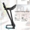 Compact Walking pad Treadmill - Small Folding Treadmill with Audio Speakers and Incline Adjuster Ideal for Walking and Jogging