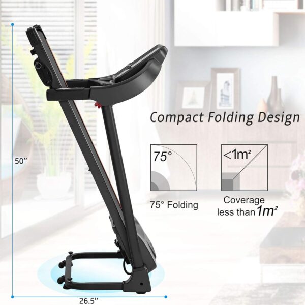 Compact Walking pad Treadmill - Small Folding Treadmill with Audio Speakers and Incline Adjuster Ideal for Walking and Jogging