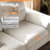 88.97" Modern Couches for Living Room, Deep Seat Sleeper Sofa with 8”Cushion, Comfy 2-Seater Chenille Loveseat Sofa with Convertible Armrest, Removable Sofa Cover, High Leg (Beige)