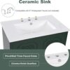 Linique 30" Bathroom Vanity with Sink Combo Set, Solid Wood Frame Modern Bathroom Storage Cabinet with a Large Drawer, a Adjustable Shelf and 2 Soft Closing Cabinet Doors with Organizer, Green