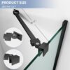 Shower Door Support Bar, 15.74 Inch (400mm) Long Stainleess Steel Rod to Fix Glass Door to Wall, for 1/4"(6mm), 5/16"(8mm), 3/8"(10mm) Frameless Glass Panel, Matte Black