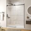 56-60" W x 74" H Frameless Sliding Shower Door, Shower Glass Door with 5/16" (8mm) Clear SGCC Tempered Glass, Matte Black Finish Shower Doors, Stainless Steel Hardware