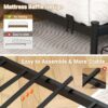 LED Queen Bed Frame with Storage and Headboard, USB & AC Outlet Charging Station, Queen Size Platform Bed with RGB LED Lights, Upholstered Fabirc Headboard, No Box Spring Needed, Grey