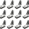 Stainless Steel Glass Door Hinge Double Head Magnetic Catch Closures with ABS Clamp Set for 5-7mm Glass Doors (1, White)