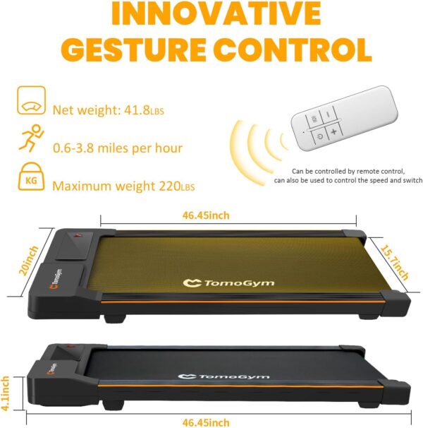 DAEYEGIM 2 in 1 Portable Under Desk Treadmill with Remote Control, LED Display Walking Jogging Machine