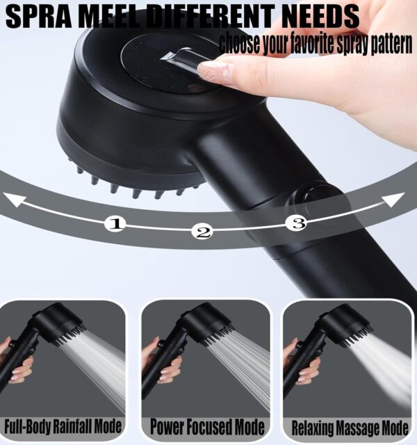 71hCyDxuQaL._AC_SL1500_.jpg Shower Head with Handheld, Shower Heads High Pressure, High Flow Even with Low Water Pressure-Hand Held Showerhead Set,3 Modes Filtered Showerhead with 59″Replacement Hose/Bracket/Cotton Filters