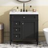 30" Bathroom Vanity with Single Sink Combo, Modern Undermount Bathroom Sink Cabinet with 2 Drawers and a Tip-Out Drawer, Freestanding Bathroom Vanities, Soft Closing, Solid Wood Frame