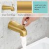 Brushed Gold Shower Tub Faucet Set With Valve - Gold Shower Head and Handle Set, Shower Faucet Set With 6 Inch Rain shower Head and Tub Spout, High-Pressure Tub Shower Trim Kit