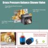 Bathtub Shower Faucet Set,6 Inch Square Shower Trim Kit Single Handle Shower System,Showerhead and Handle Set Male Thread Pressure Balance Valve,Without Tub Spout,Matte Black
