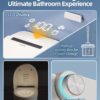 Smart Bidet Toilet, One Piece Elongated Toilet with Built-in Bidet Seat, Auto Flush, Foot Sensor, Pump-Assisted Flush, Heated Seat, Warm Water & Dryer, LED Display, Night Light, Remote Control