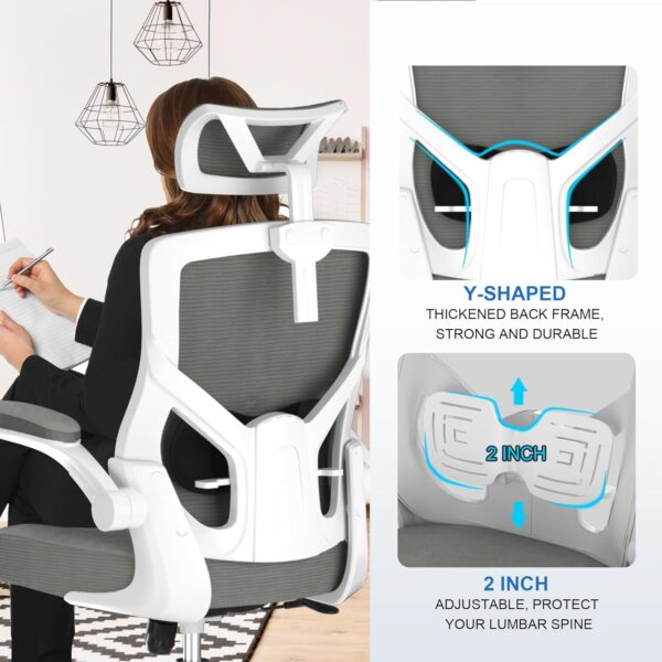 Home Office Chair, Ergonomic Comfy Desk Chair, High Back Computer Chair- Adjustable Headrest with Flip-Up Arms, Lumbar Support, Swivel Executive Task Chair (Modern, Star Dust)