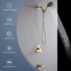 Tub Shower Faucet Combo, Brushed Gold Shower System 10 Patterns Handheld Shower Head with Tub Spout, Shower Trim Kit with Shower Head & Brass Valve