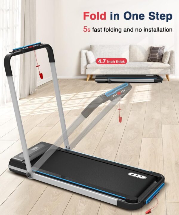 REDLIRO Under Desk Treadmill 2 in 1 Walking Pad, Portable, Folding, Electric, Motorized, Walking and Jogging Machine with Remote Control for Home and Office Workout