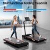 Walking Pad with Handle Bar, KEY2FUN Treadmills for Home/Office, 3.0HP Under Desk Walking Treadmill, 300 LBS Capacity Folding Treadmill with Remote Control & LED Display