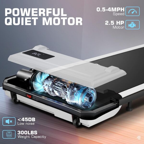 ANCHEER Walking Pad Under Desk Treadmill, 3 in 1 Portable Folding Treadmills for Home 300 lbs Weight Capacity, 2.5HP Quiet Compact Walking Jogging Running Machine with Remote Control and LED Display