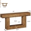 Tribesigns 63-Inch Long Console Table, 2-Tier Entryway Table Sofa Table with Storage, Farmhouse Wood Behind Couch Table for Living Room, Hallway, Rustic Brown