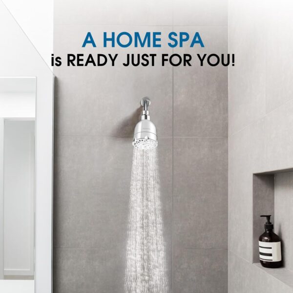 High Pressure Boosting Shower Head, ALOHOME 6 Powerful Spray Settings - Perfect for Low Water Pressure Homes, 3.6" Luxury Modern Chrome Finished Shower Head with 360° Adjustable Brass Ball Joint