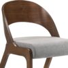 Armen Living Polly Mid-Century Modern Dining Accent Chairs Finish Fabric-Set of 2, 20" Wide, Walnut/Grey
